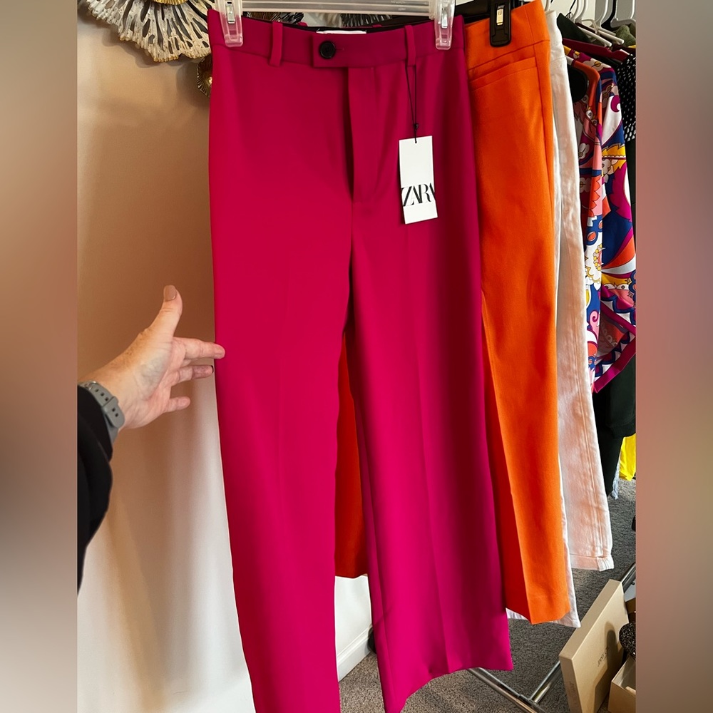 Zara NWT Pink Wide Leg Pants NWT XS